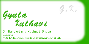 gyula kulhavi business card